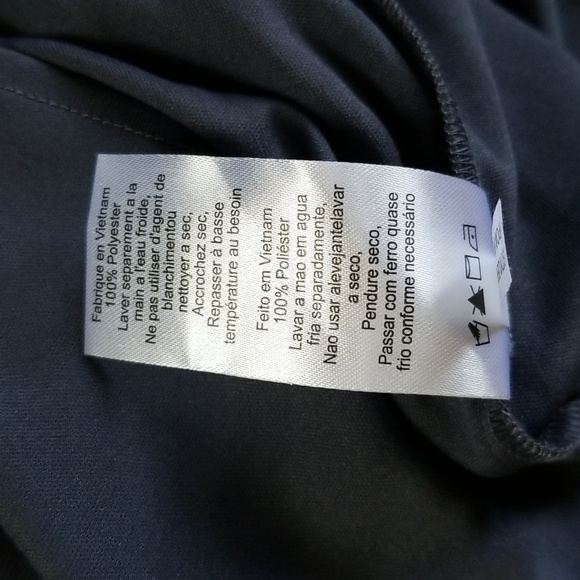 SLNY S.L. Fashions Solid Chiffon Split Front Halter Dress, Steel Grey, 8P Petite - Picture 13 of 15